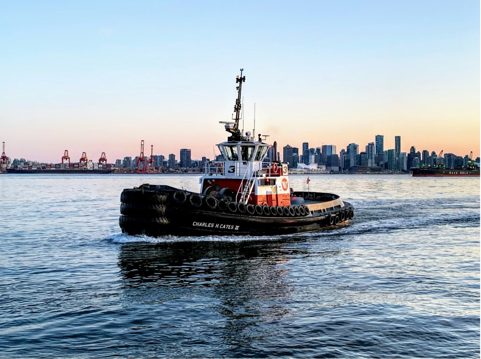 Tugboat in port operations